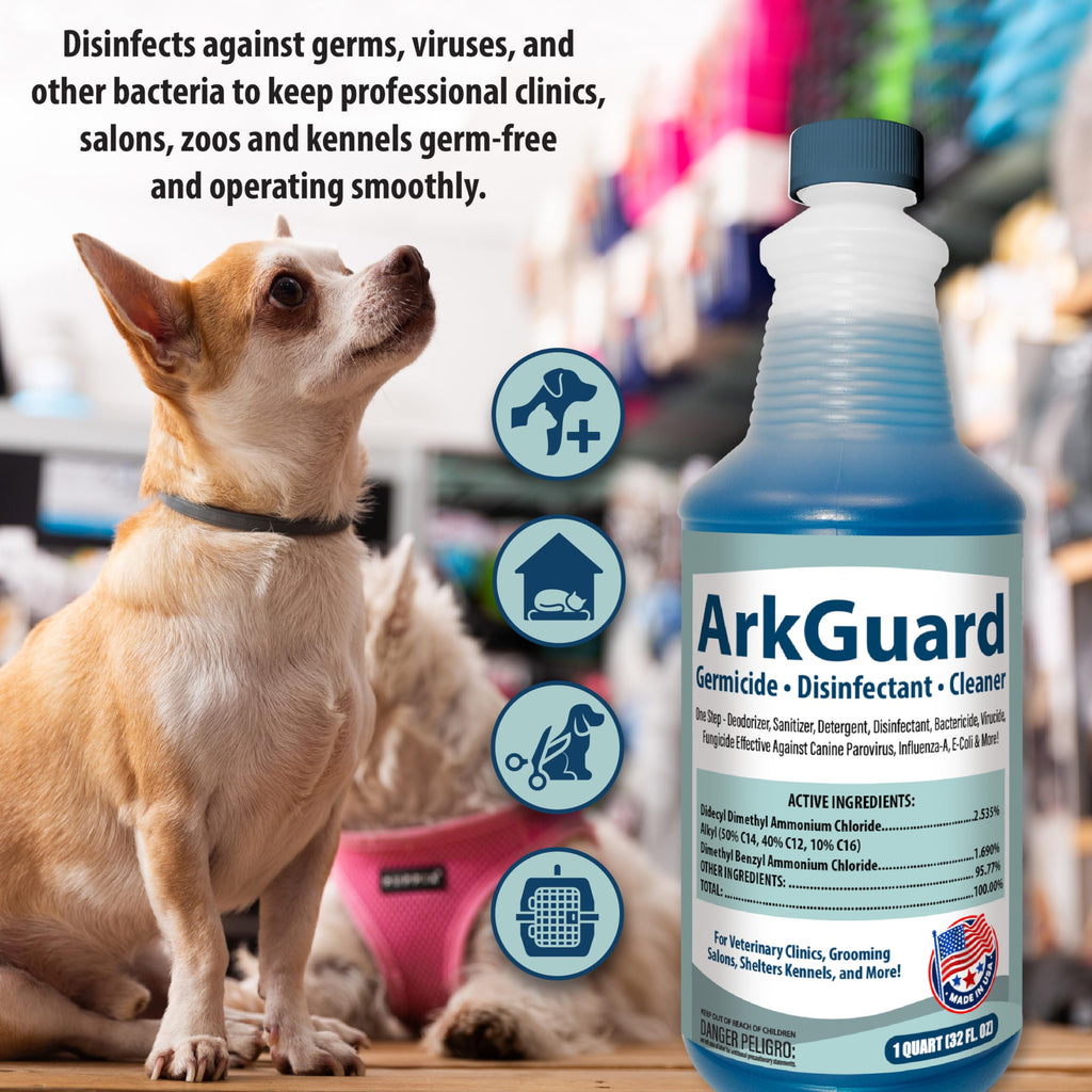ArkGuard Kennel Disinfectant, Cleaner & Deodorizer - Quart Concentrate