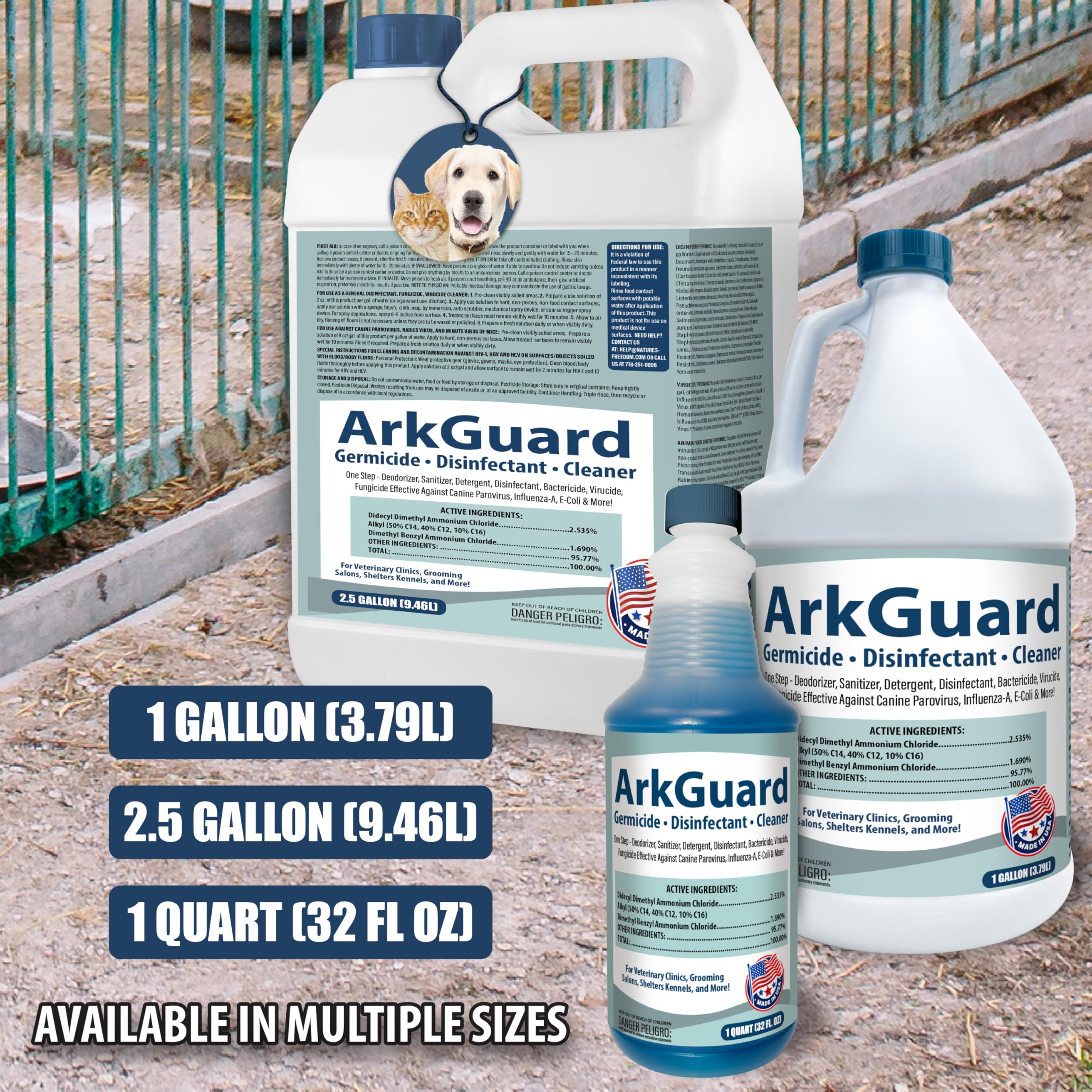 ArkGuard Kennel Disinfectant, Cleaner & Deodorizer - Gallon Concentrate
