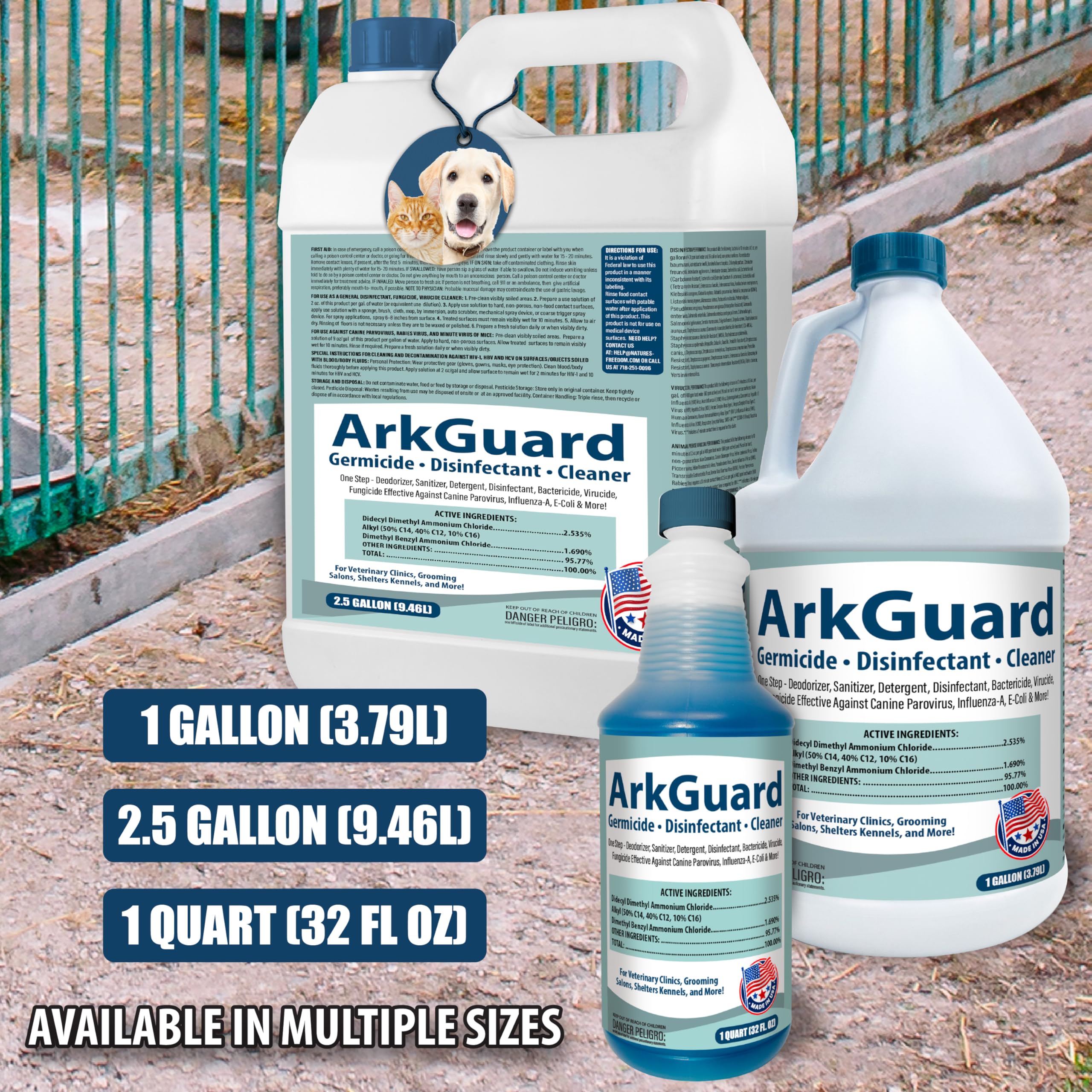 ArkGuard Kennel Disinfectant, Cleaner & Deodorizer - Gallon Concentrate